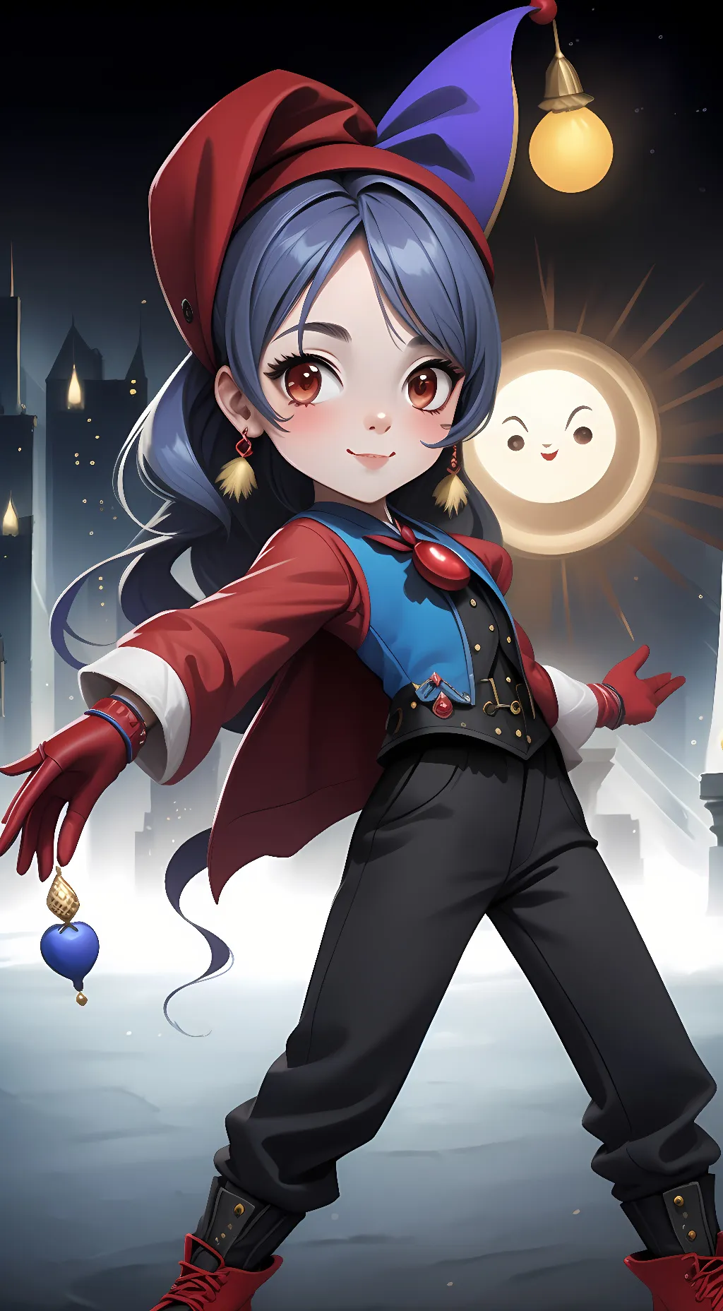 ai character: Pomni fangirl background