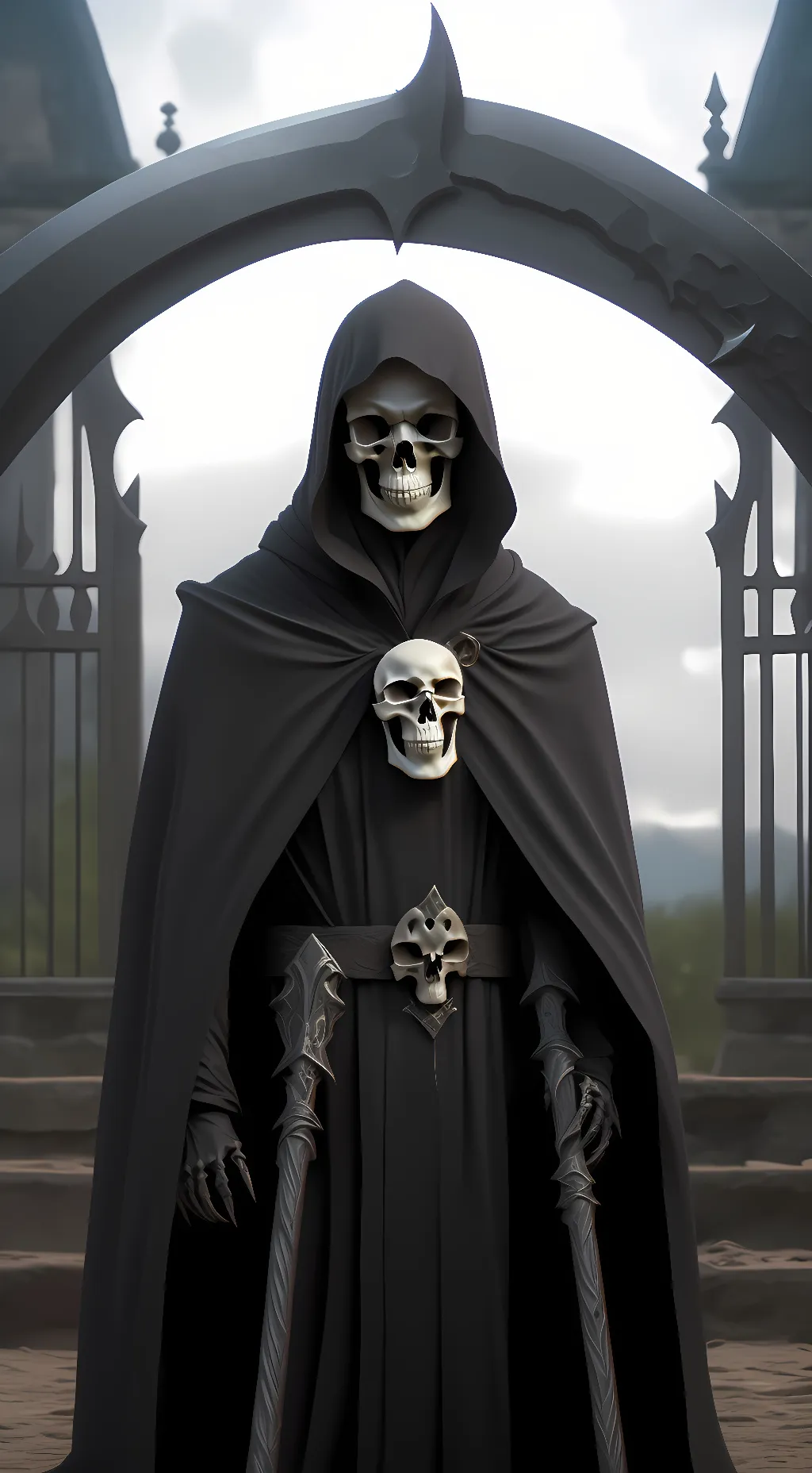 ai character: The grim reaper background