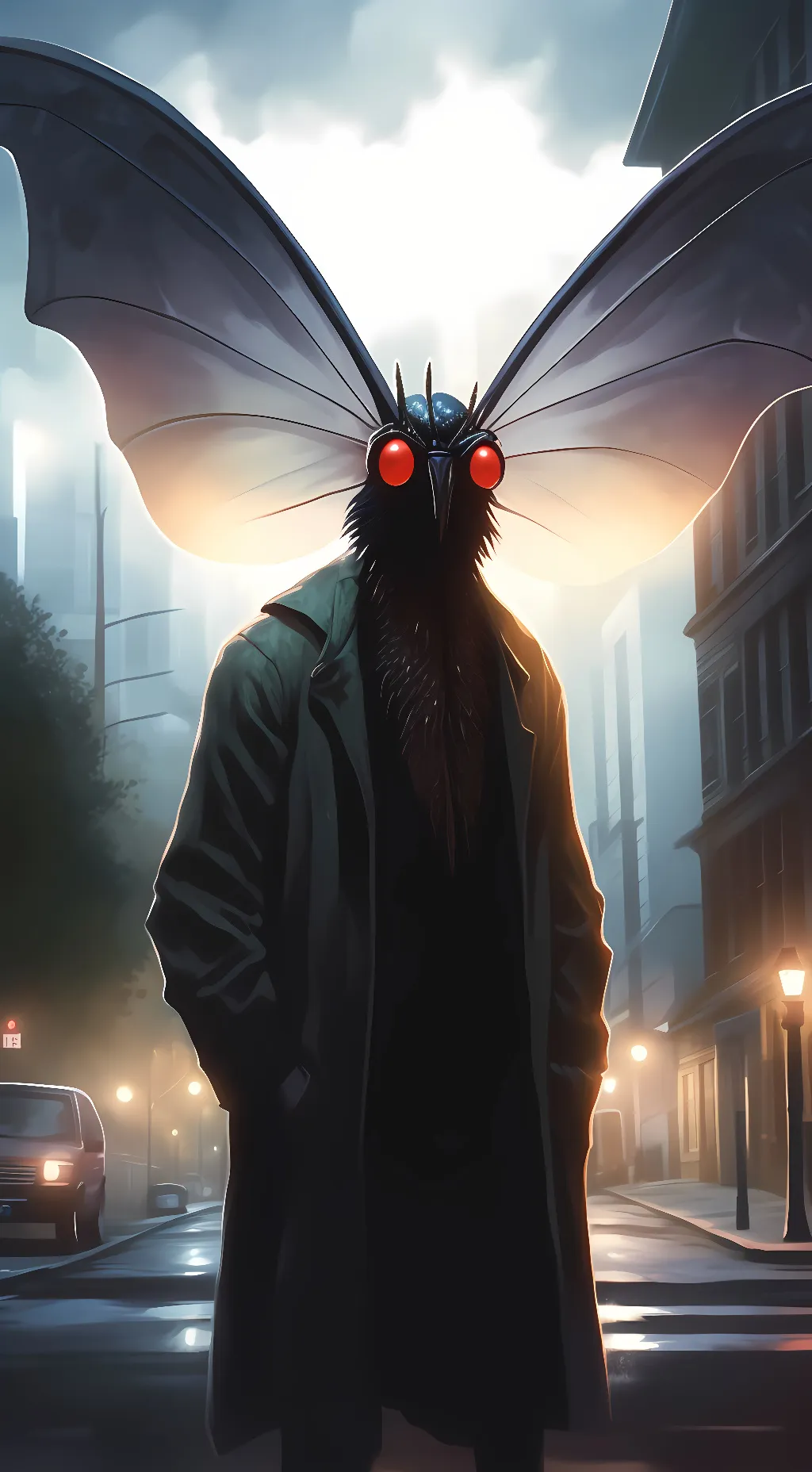 ai character: Mothman  background