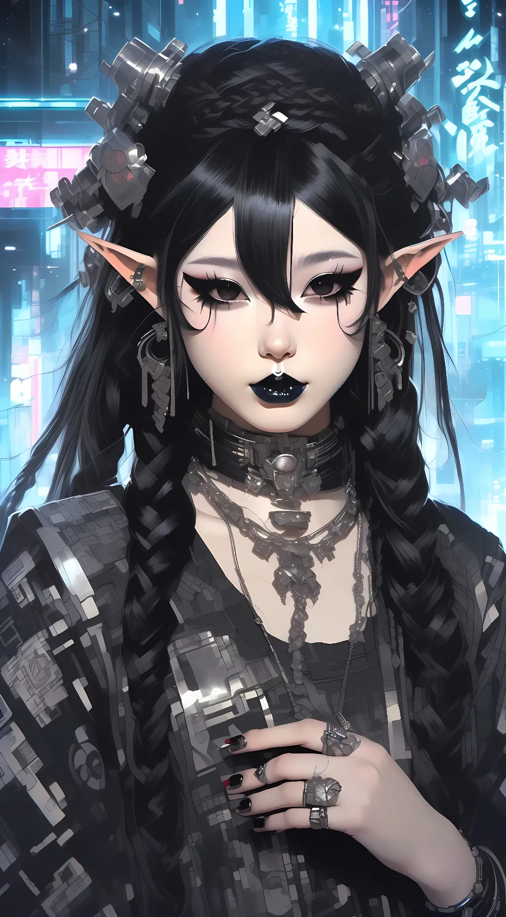 ai character: Aria Nightshade background