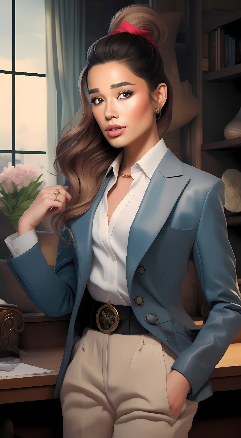 ai character: Ariana Grande background