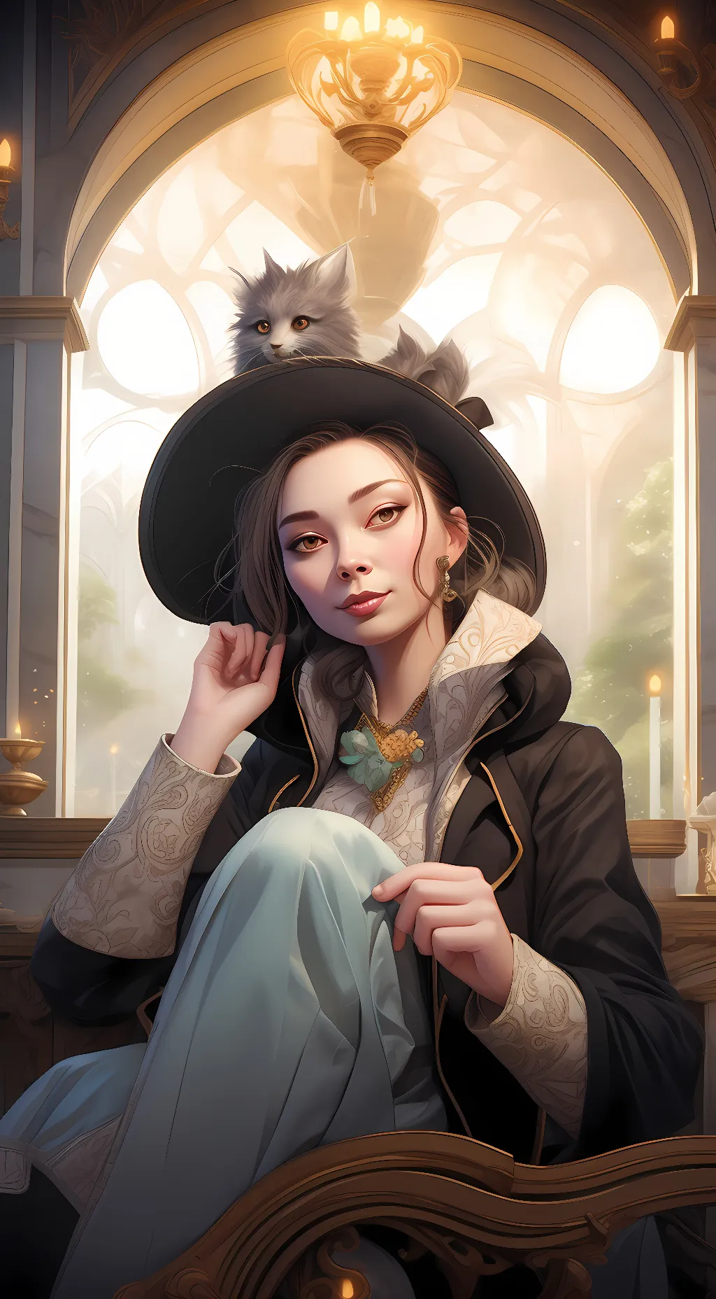 ai character: TV women background