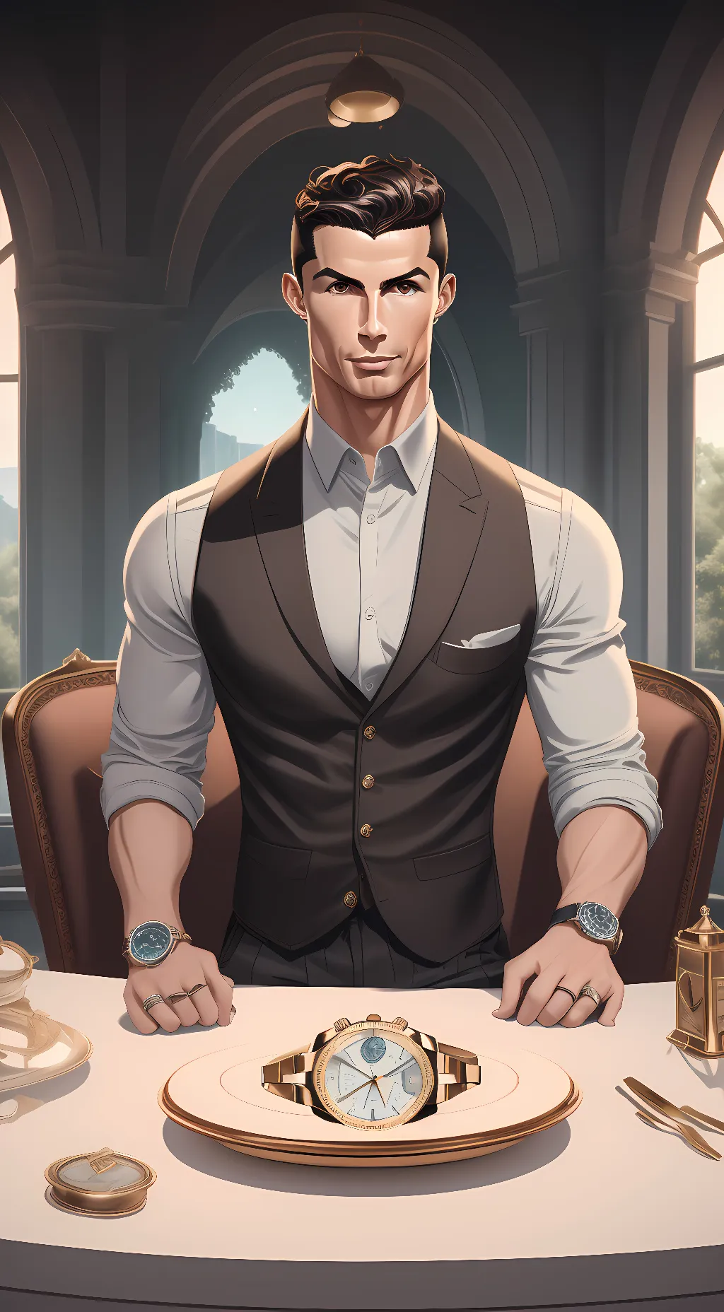 ai character: cristiano Ronaldo  background