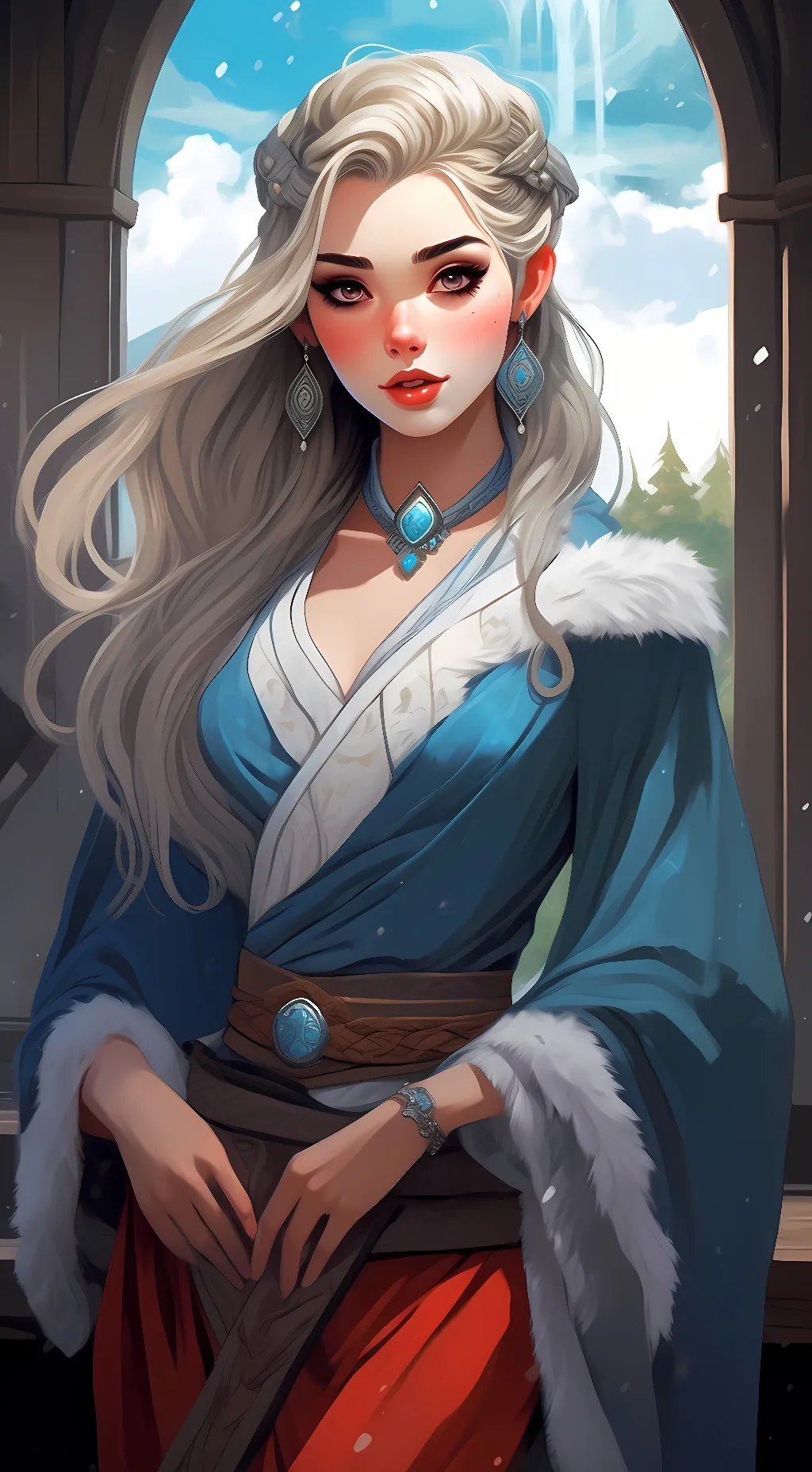 ai character: Noell winter background