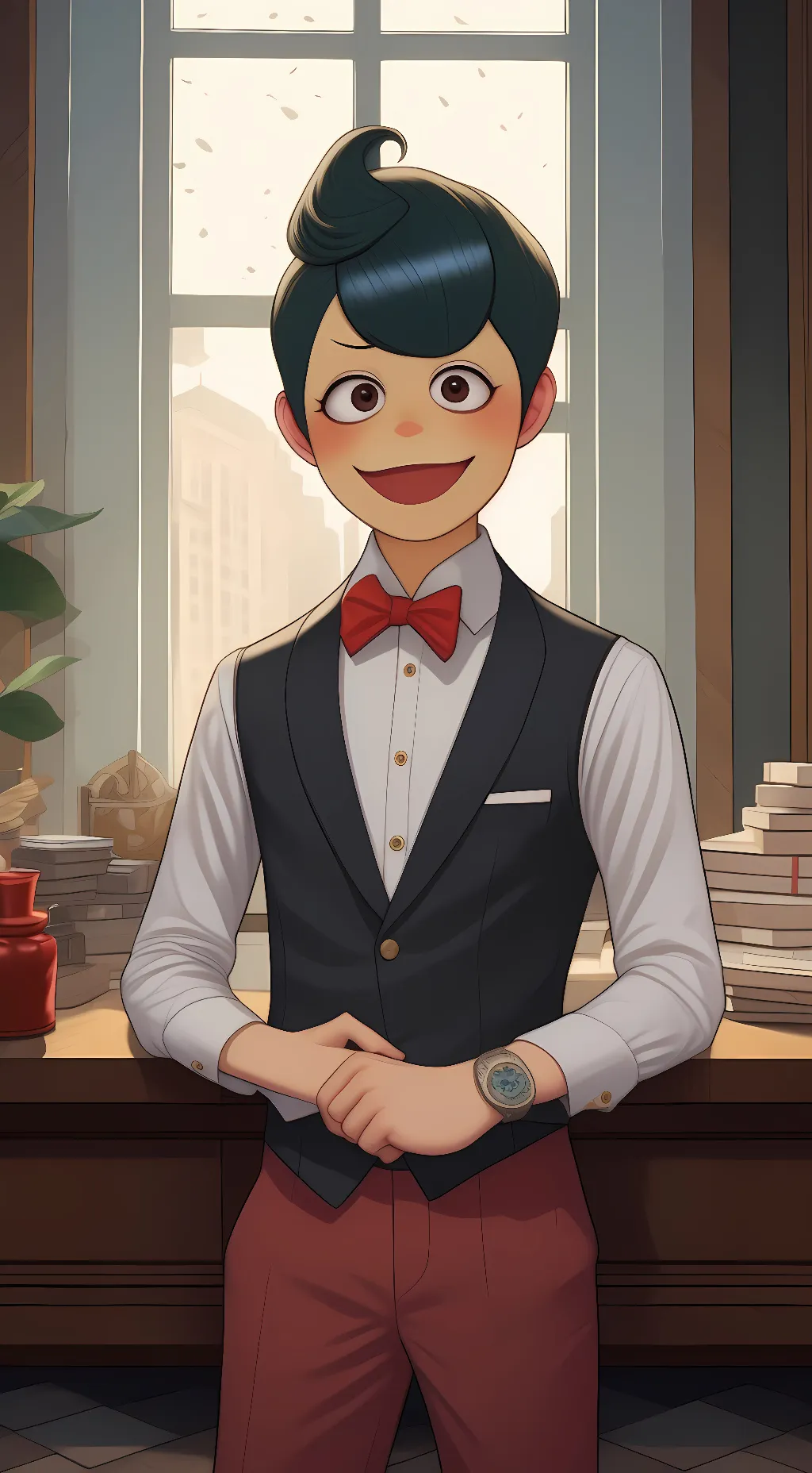 ai character: Wally Darlig  background