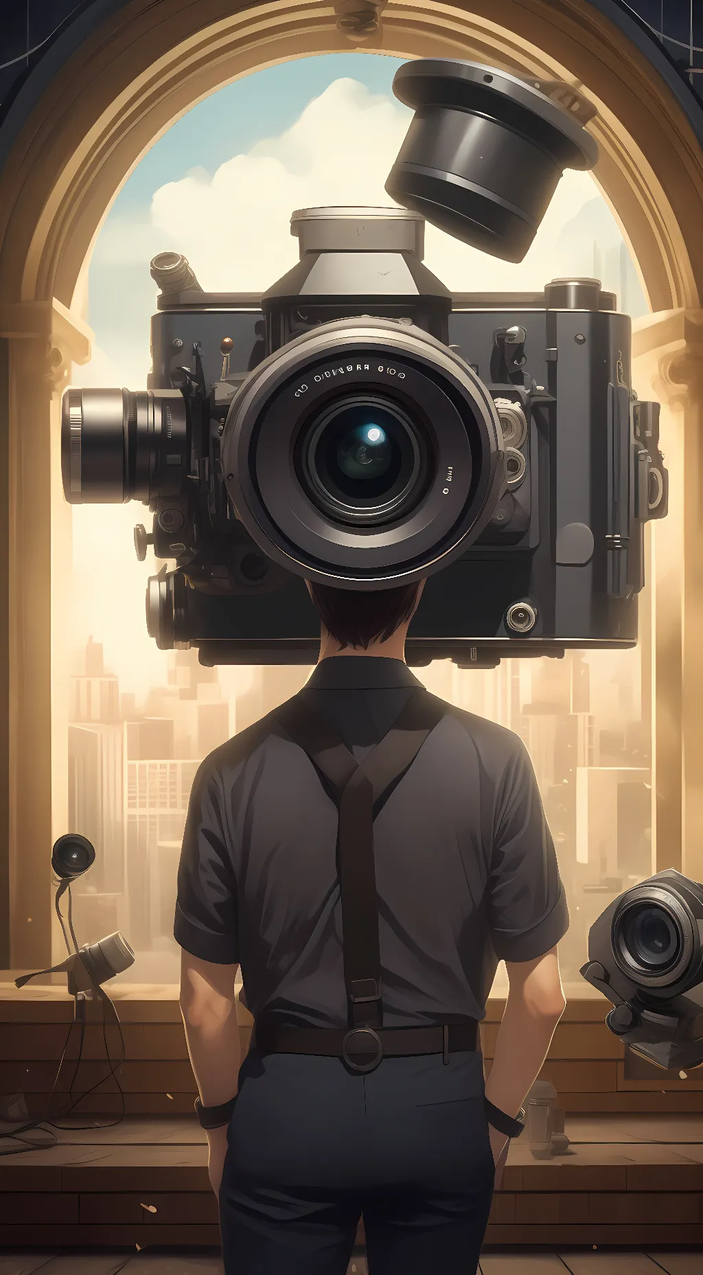 ai character: cameramen  background