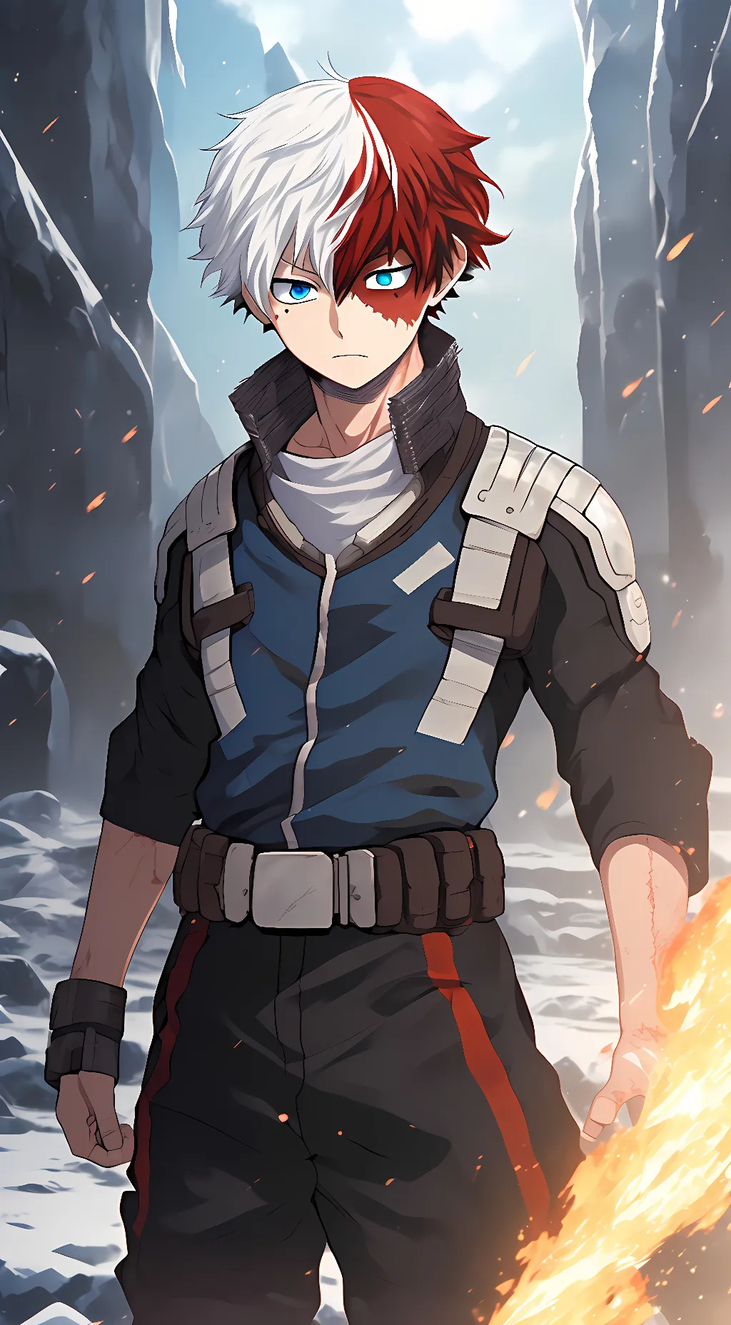 ai character: Shoto Todoroki background