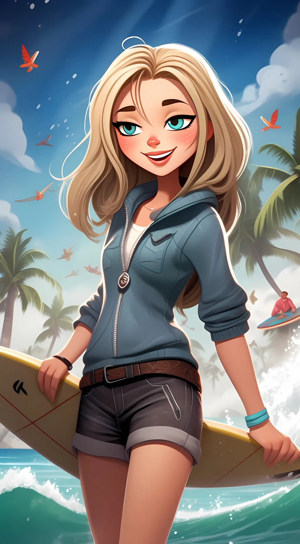 ai character: Brigitte  background