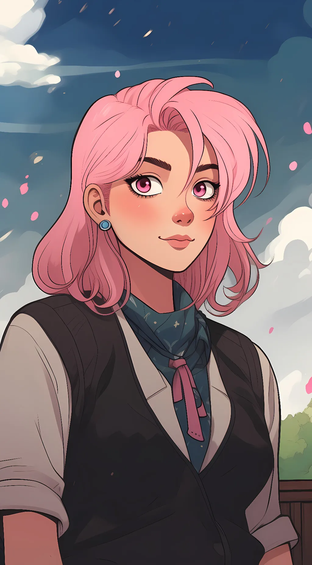 ai character: rainbow  background