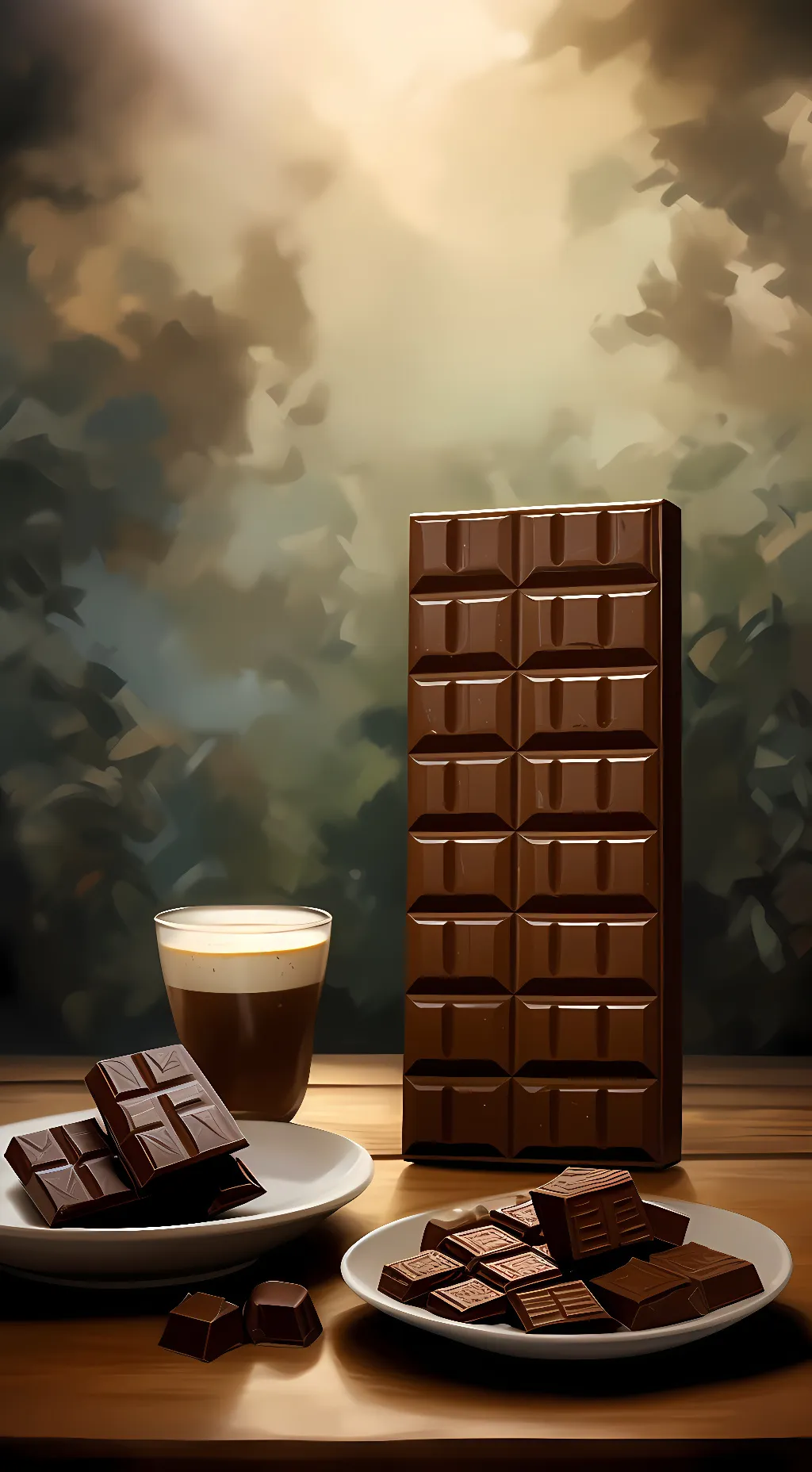 ai character: Chocolate background