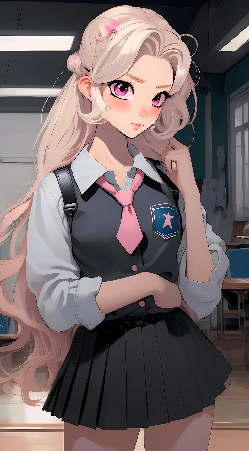 ai character: Stephanie  background