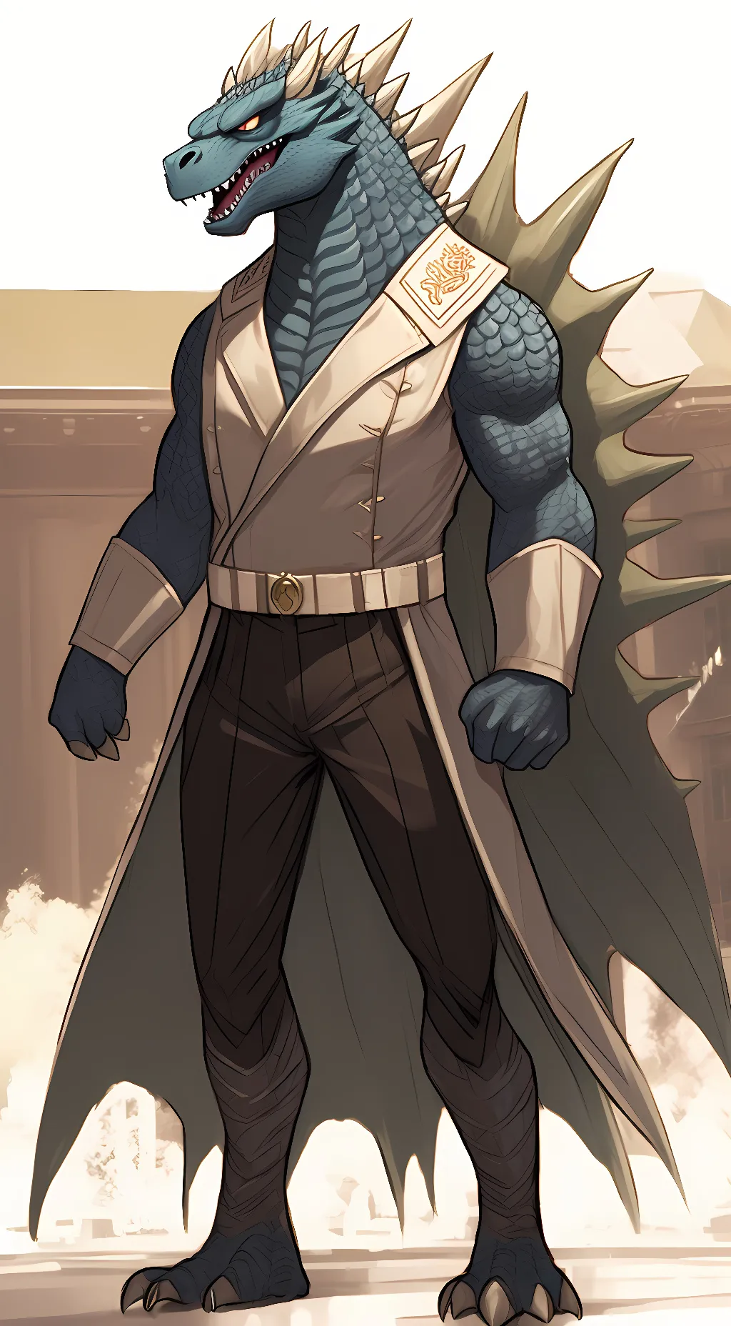 ai character: GODZILLA 2021 background