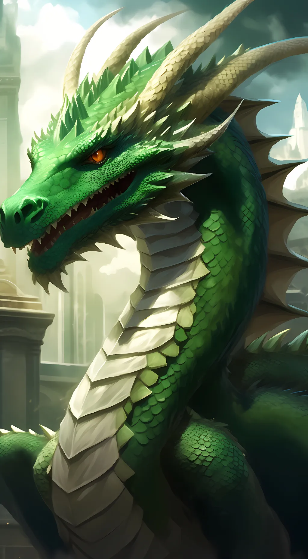 ai character: green  background