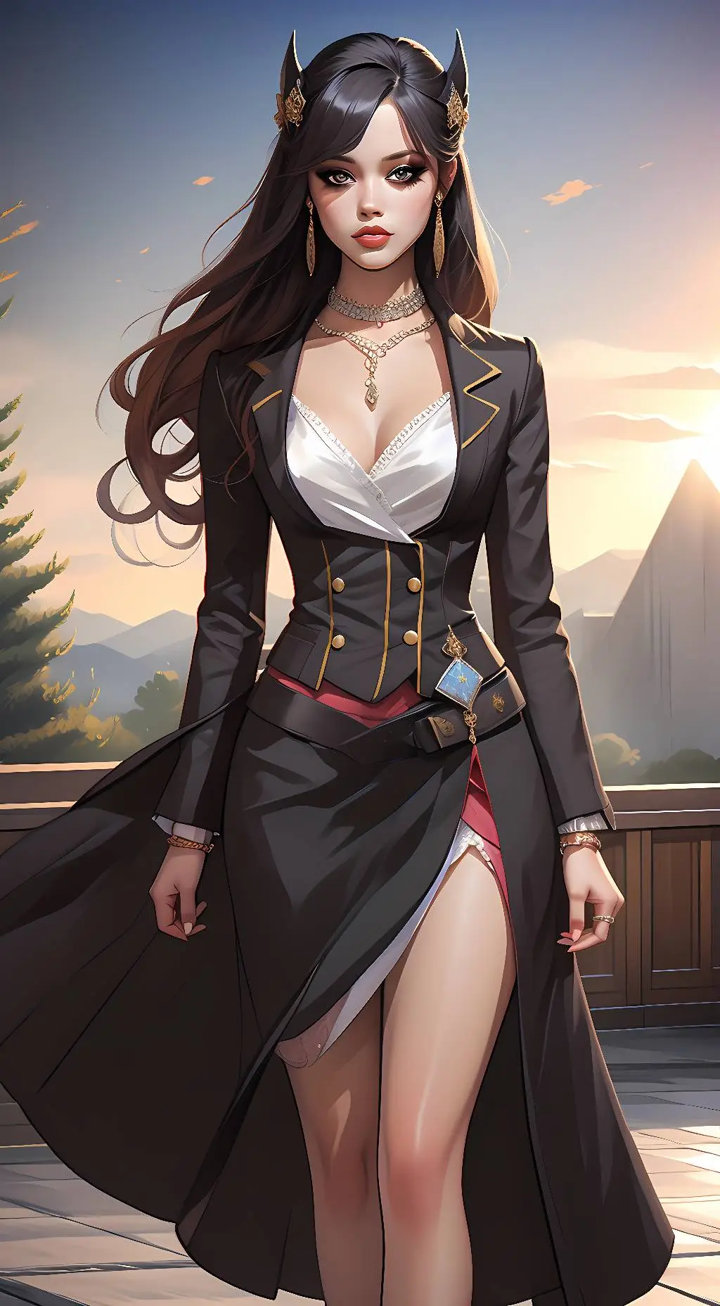 ai character: Jenna Ortega  background