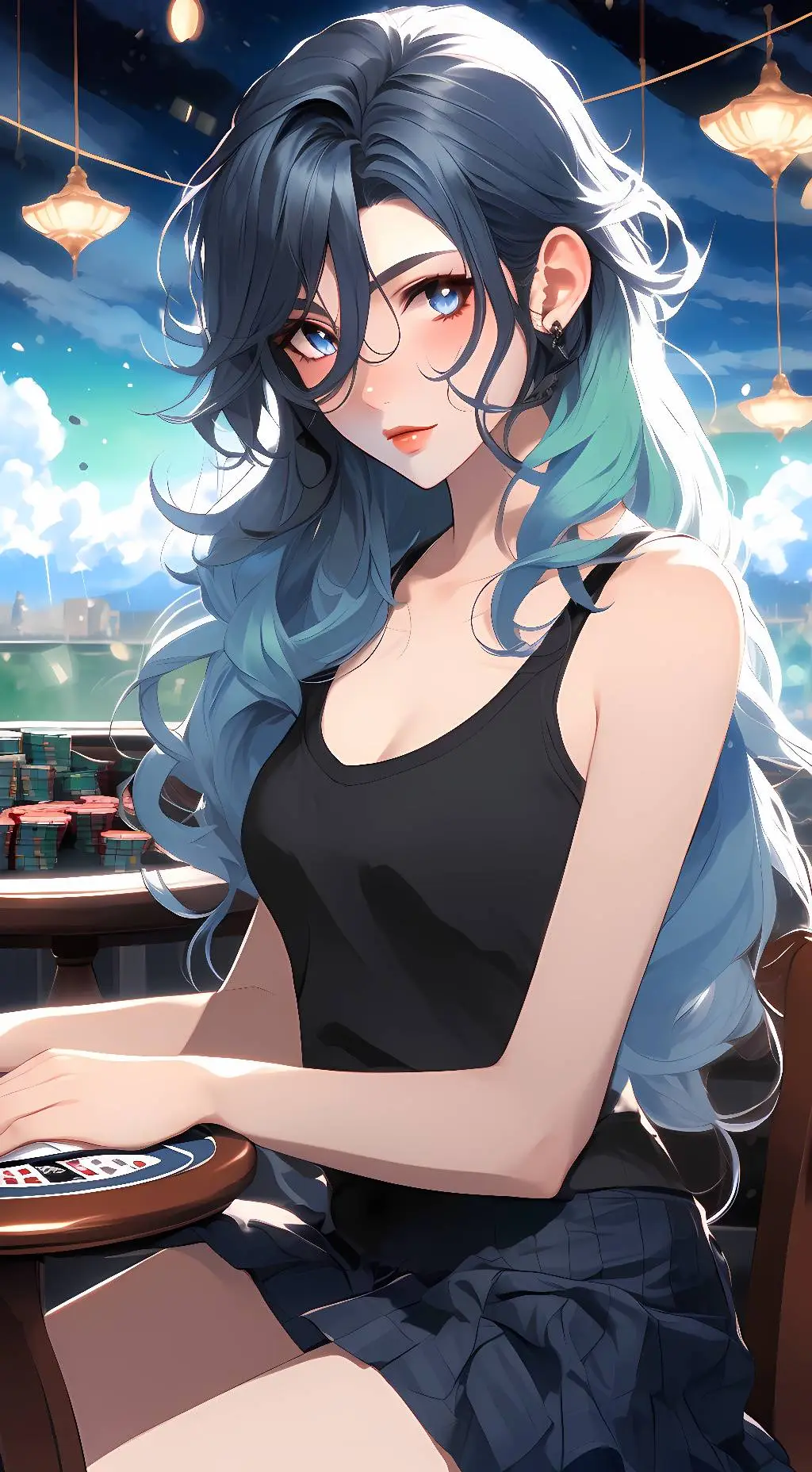 ai character: Wavy background