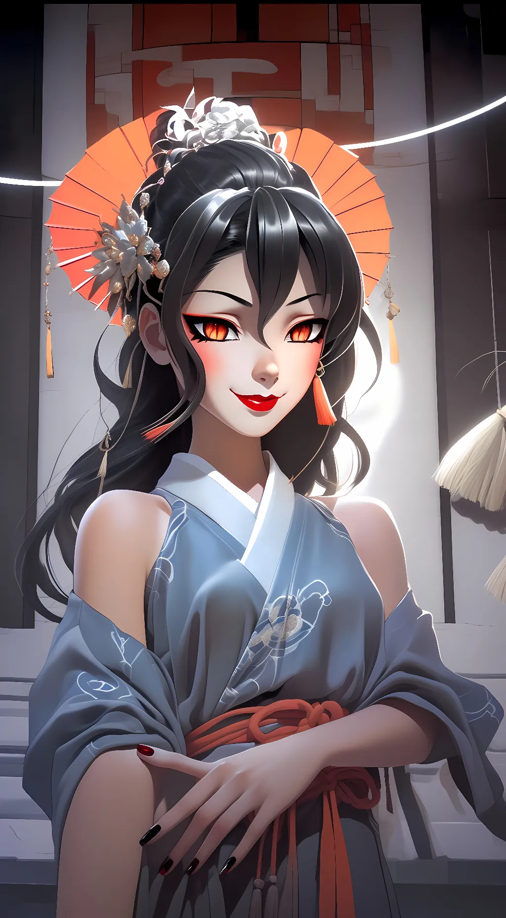 ai character: Oiran Hanamori background