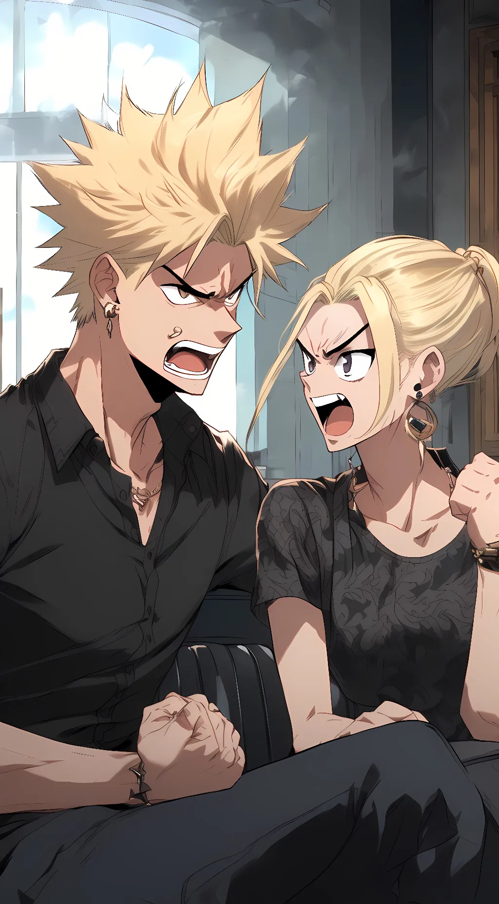 ai character: Bakugou & Rose background