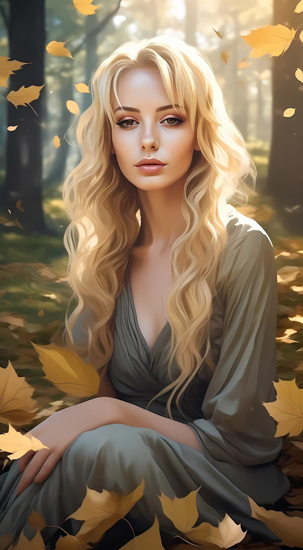 ai character: Autumn background