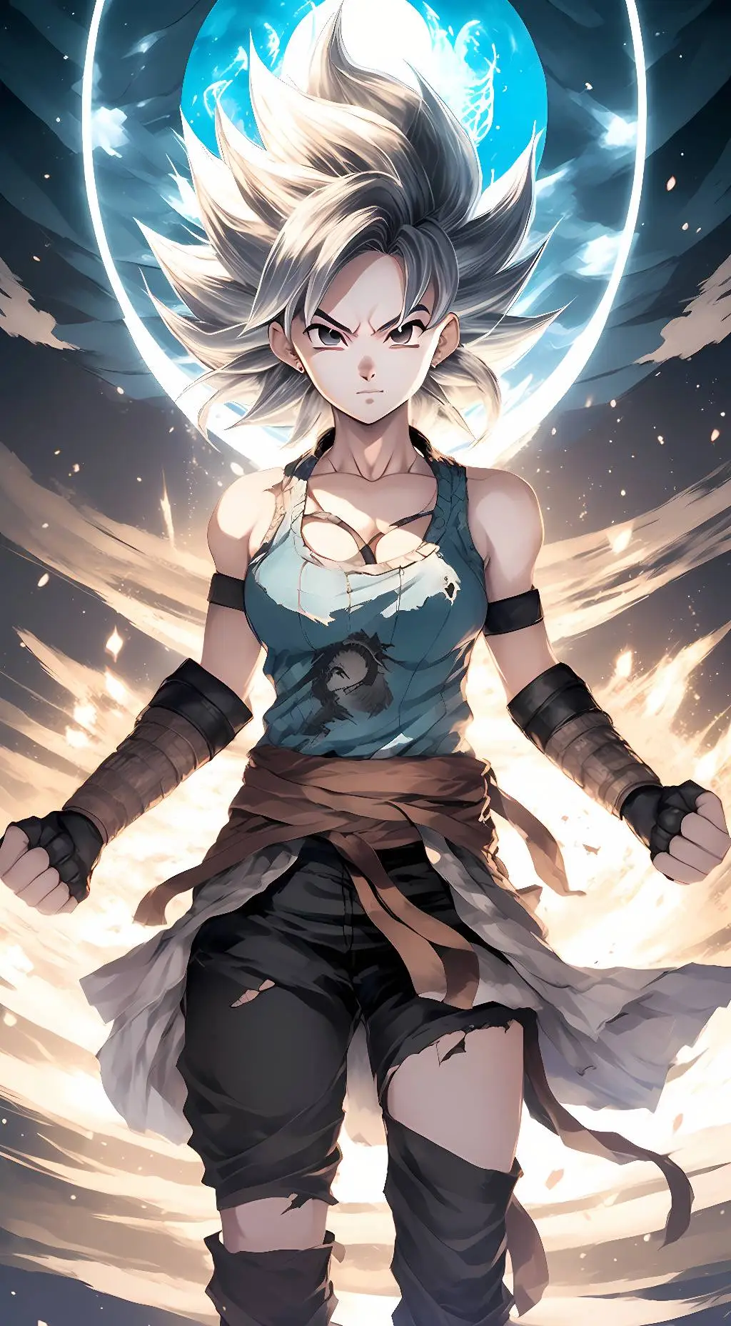 ai character: goku (female mui) background