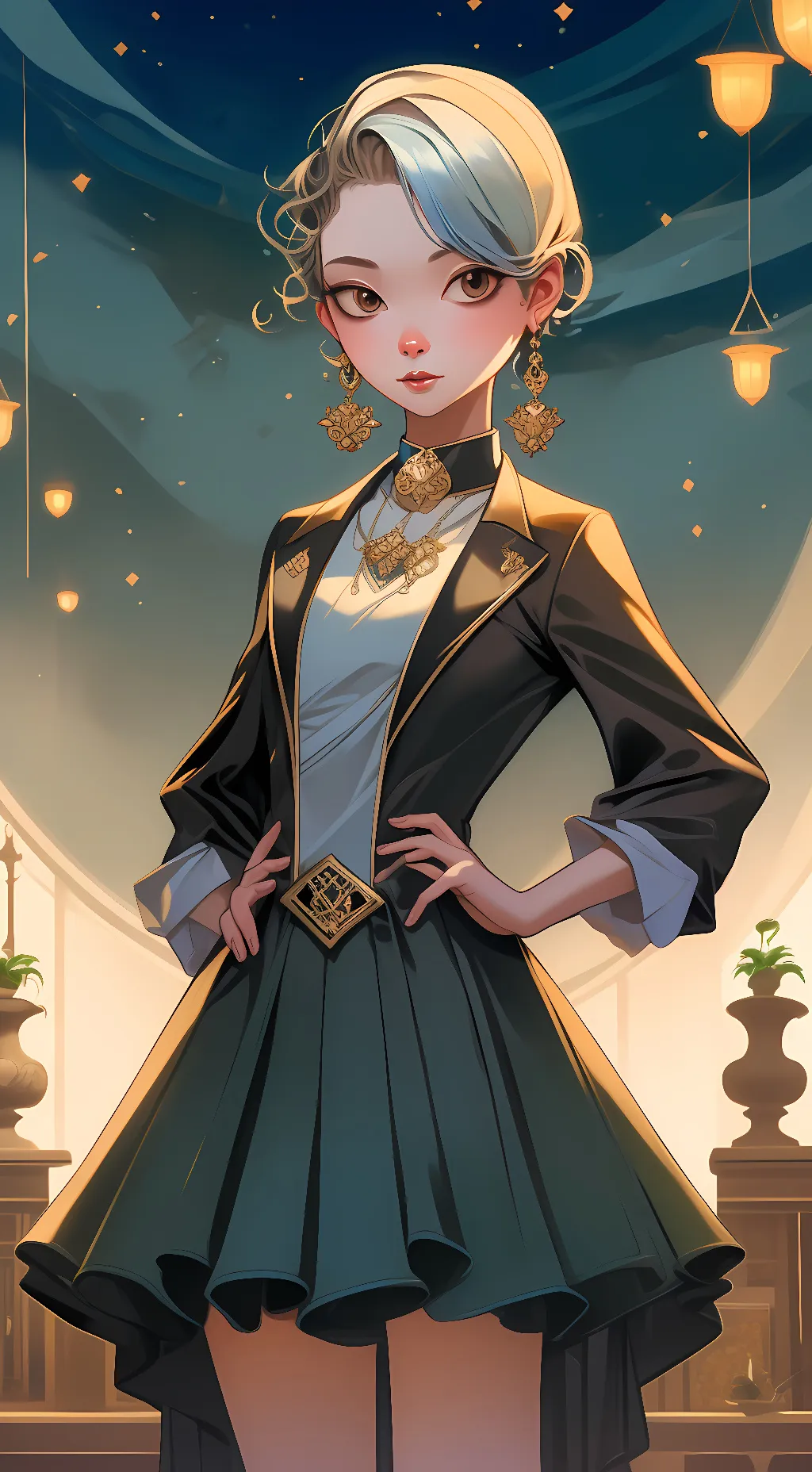 ai character: Lavender background