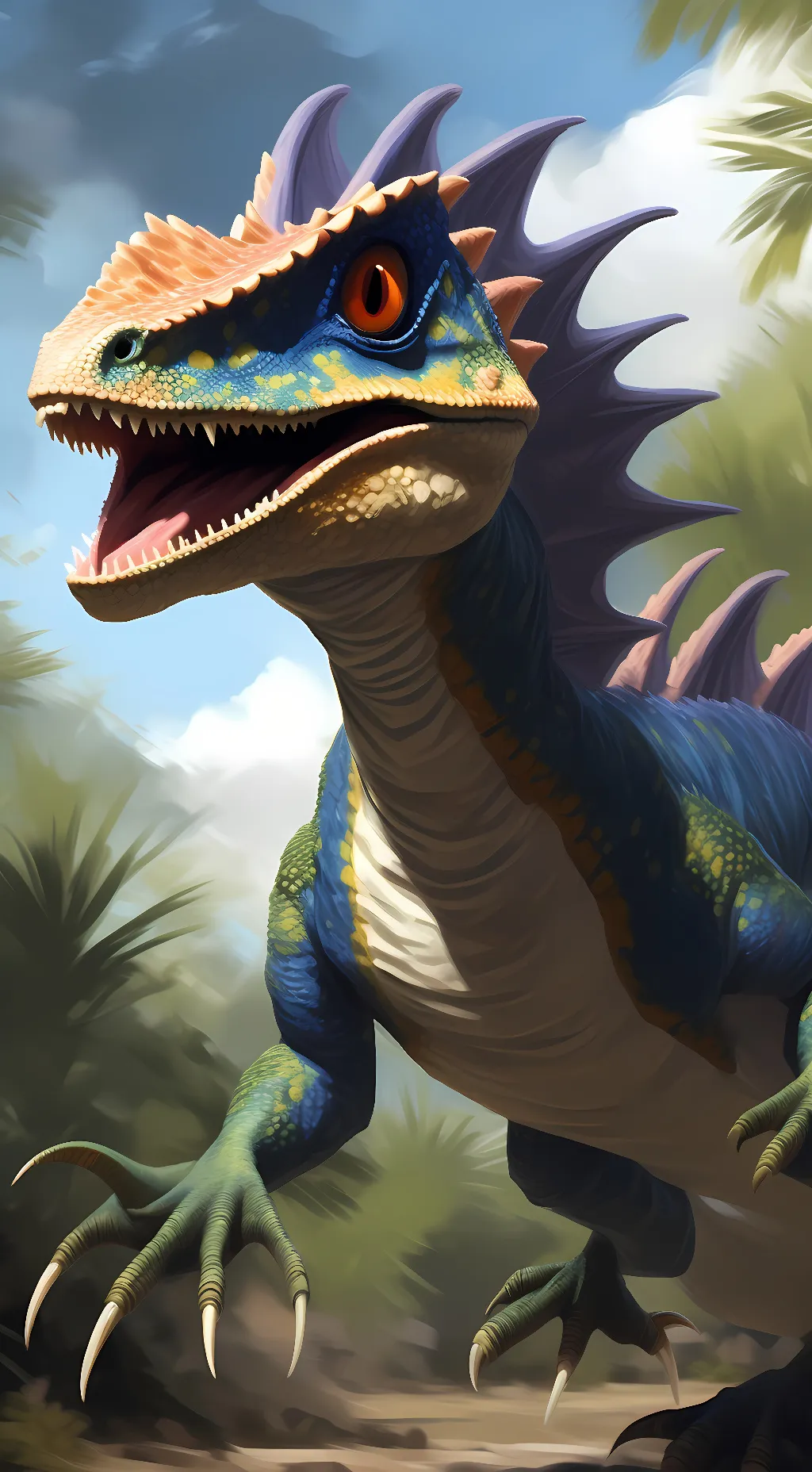 ai character: dilophosaurus background