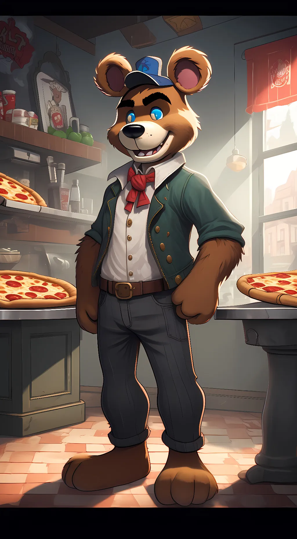 ai character: Freddy Fazbear background