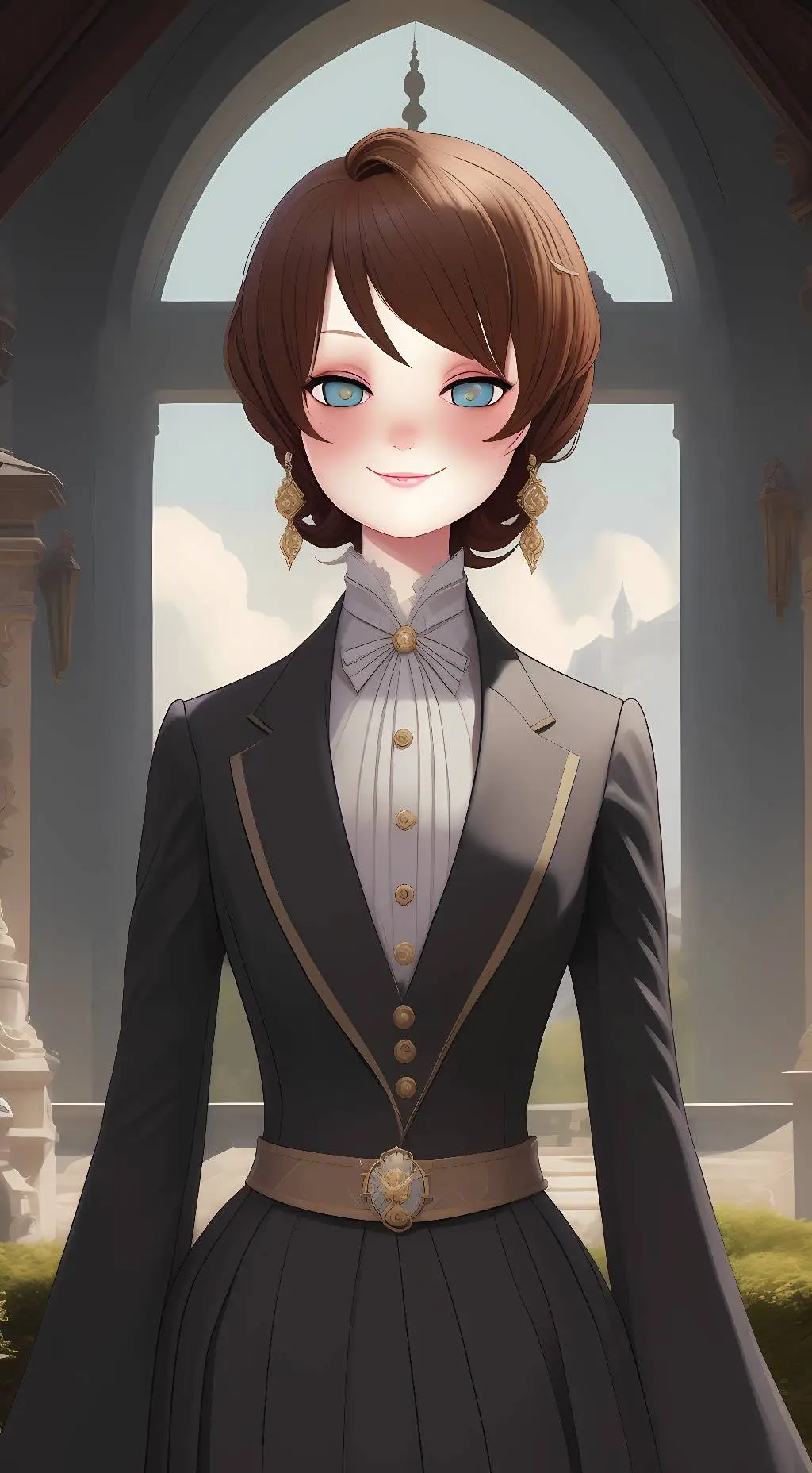 ai character: Evelyn slender  background