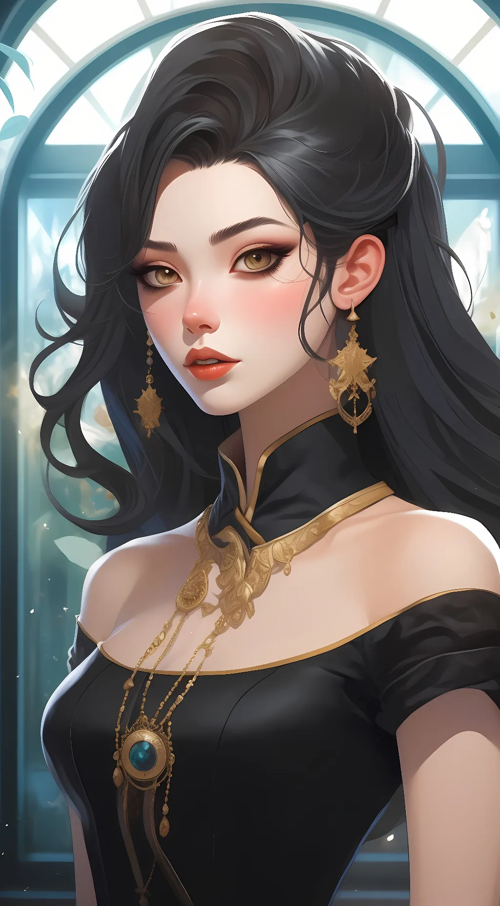 ai character: tv woman background