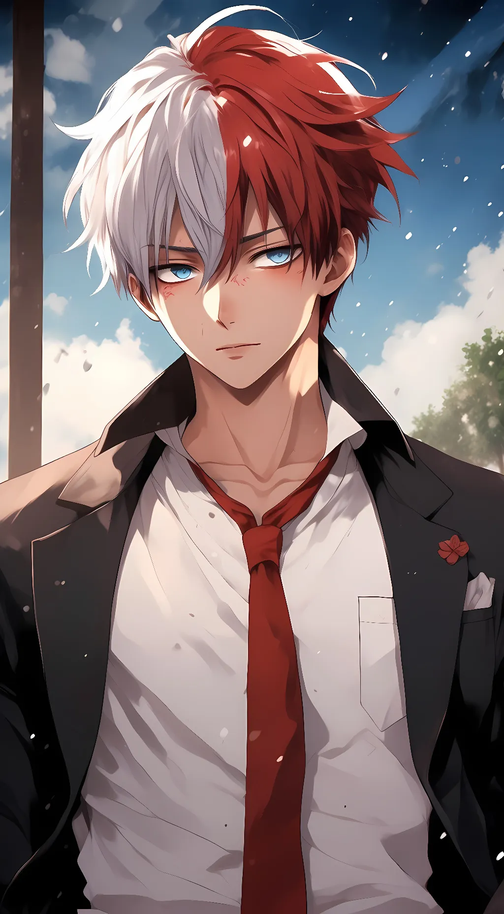 ai character: Shoto Todoroki background