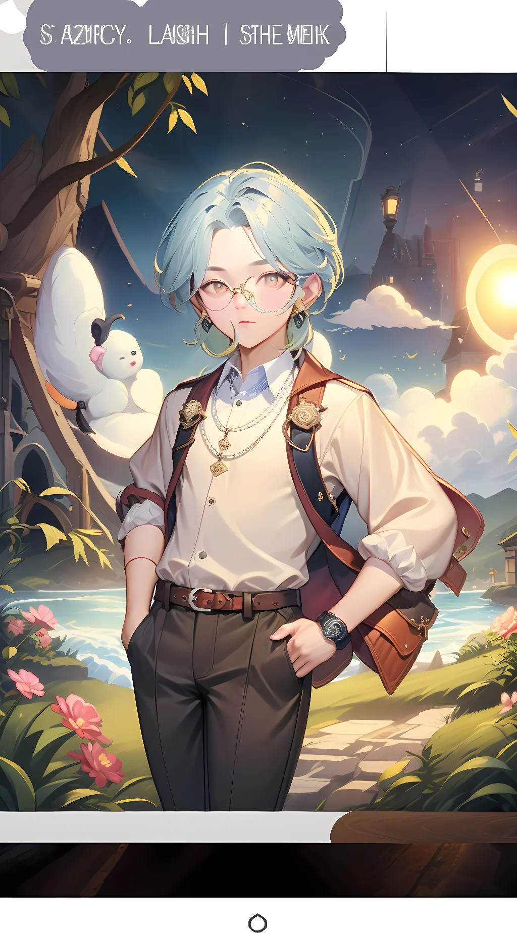 ai character: Lee Felix 🤍💙🖤 background