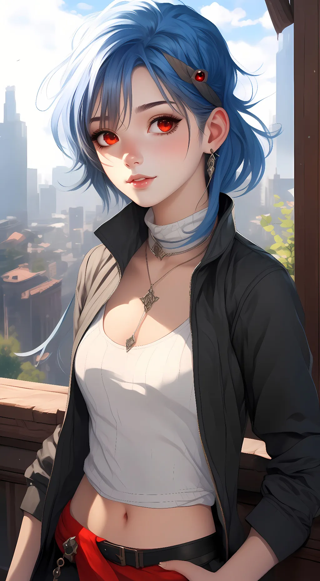 ai character: ruby, vampire  background