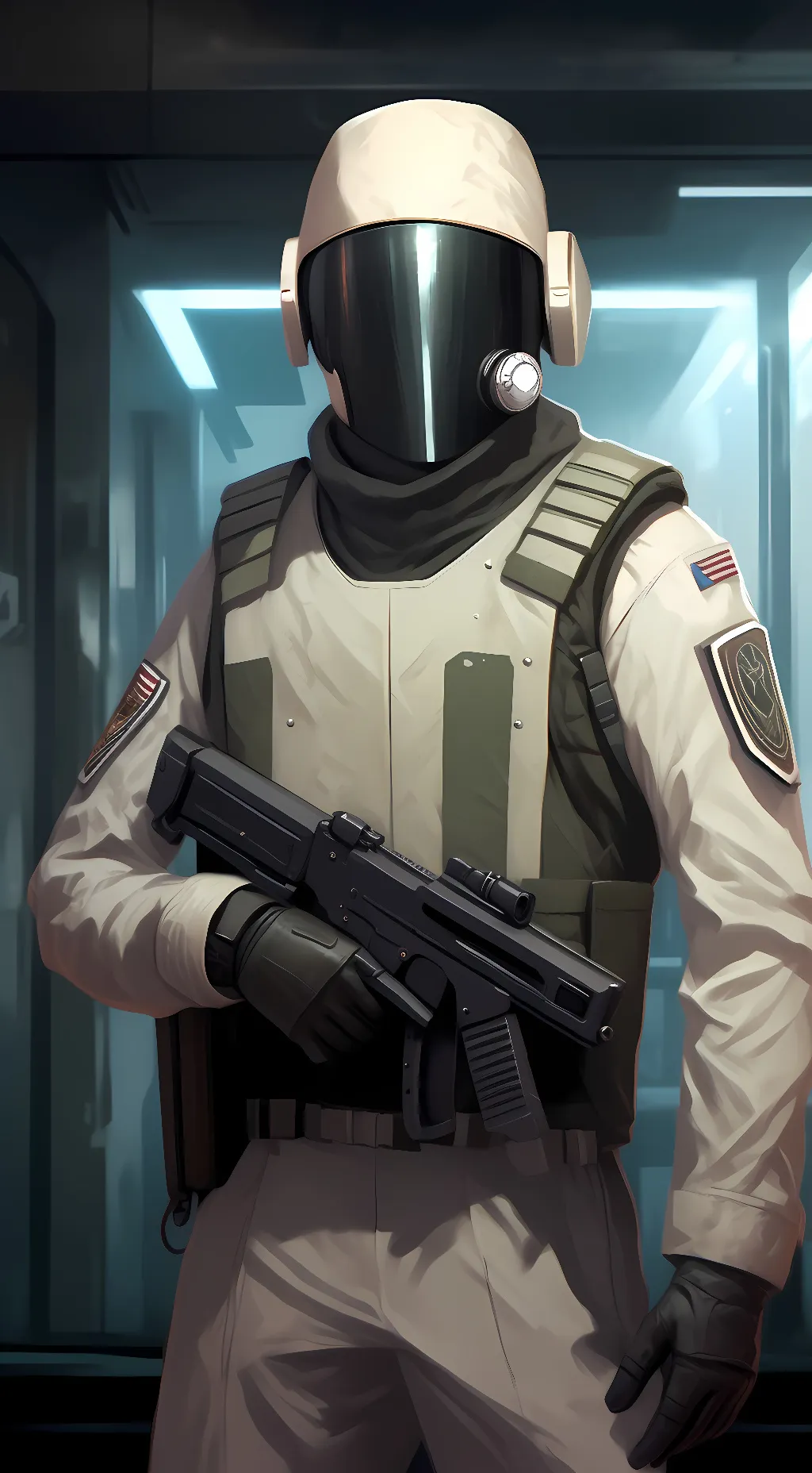 ai character: SCP - GUARD background