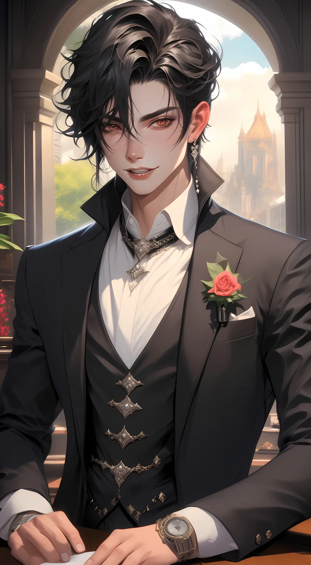 ai character: Draven! background