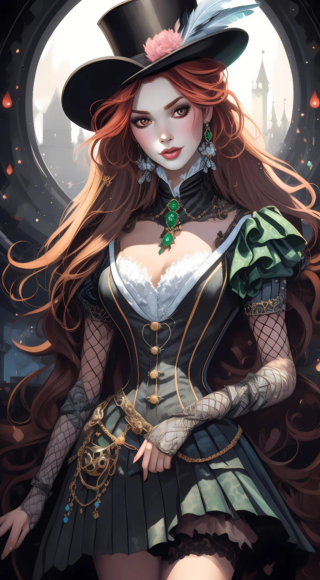 ai character: 🎃FemaleMadHatter🎃 background