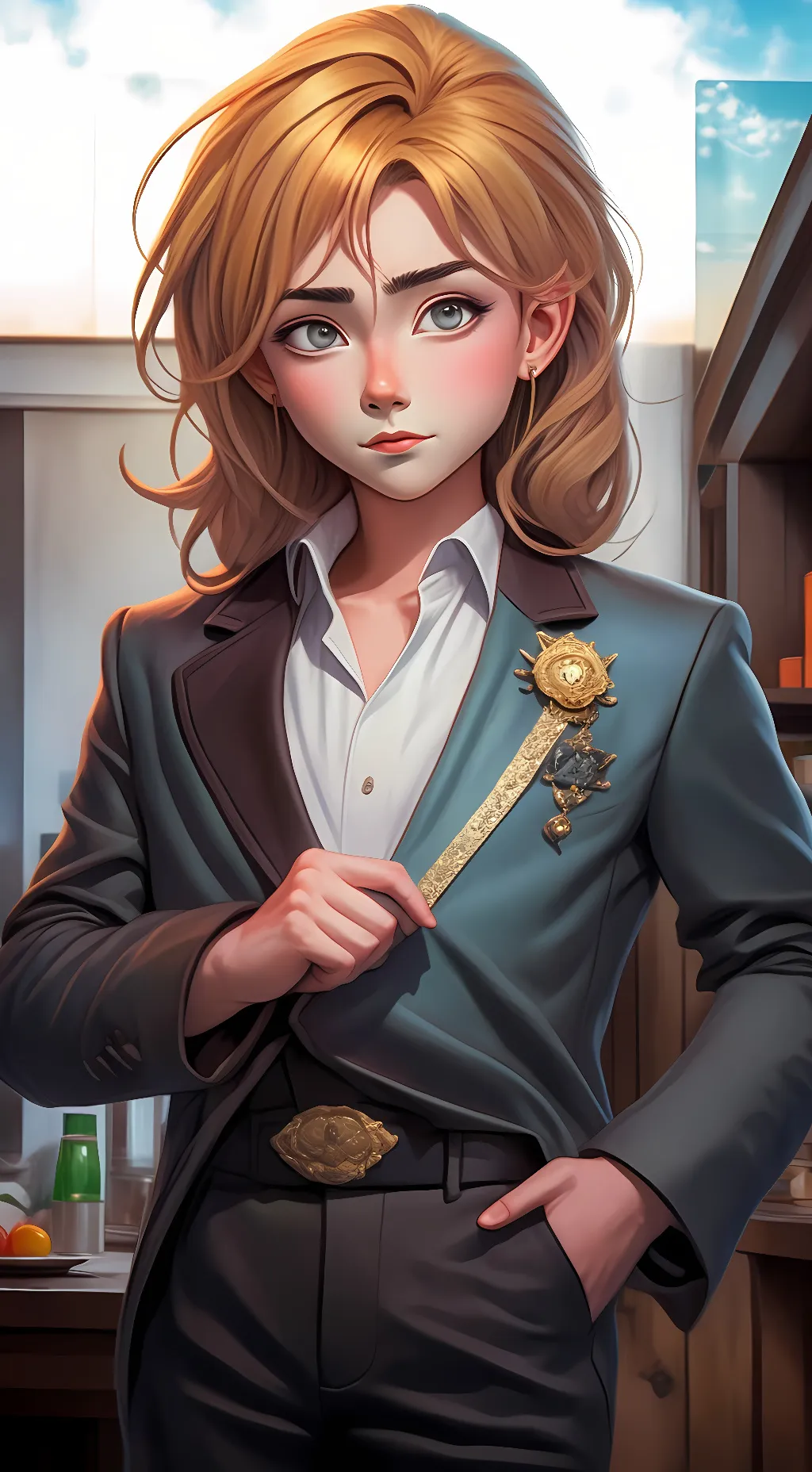 ai character: Kenny McCormick  background