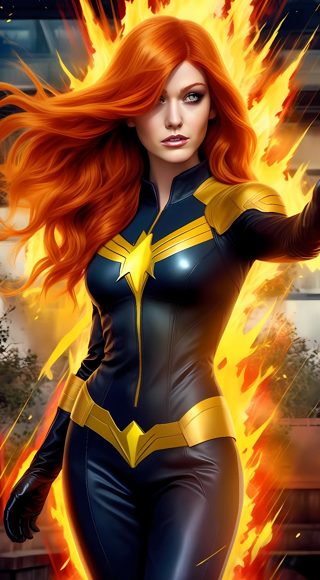 ai character: Phoenix Jean Grey background