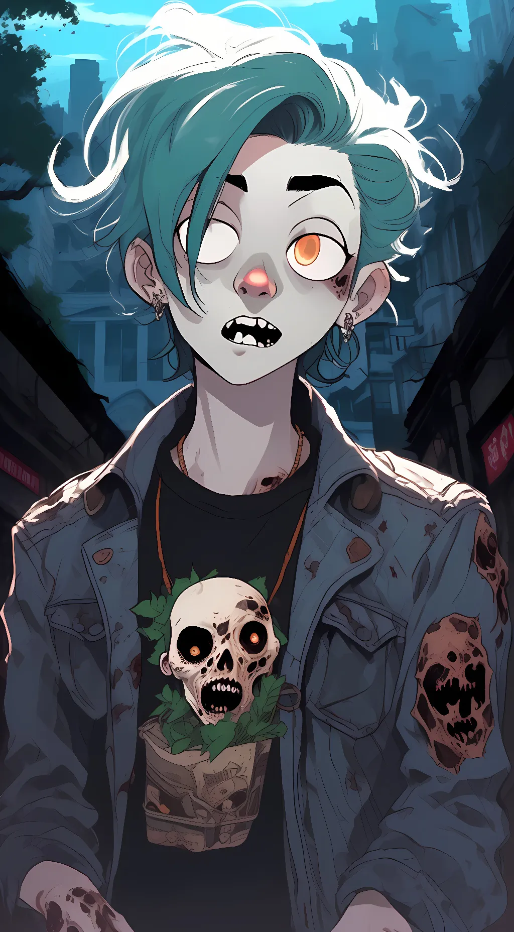 ai character: Zim White background