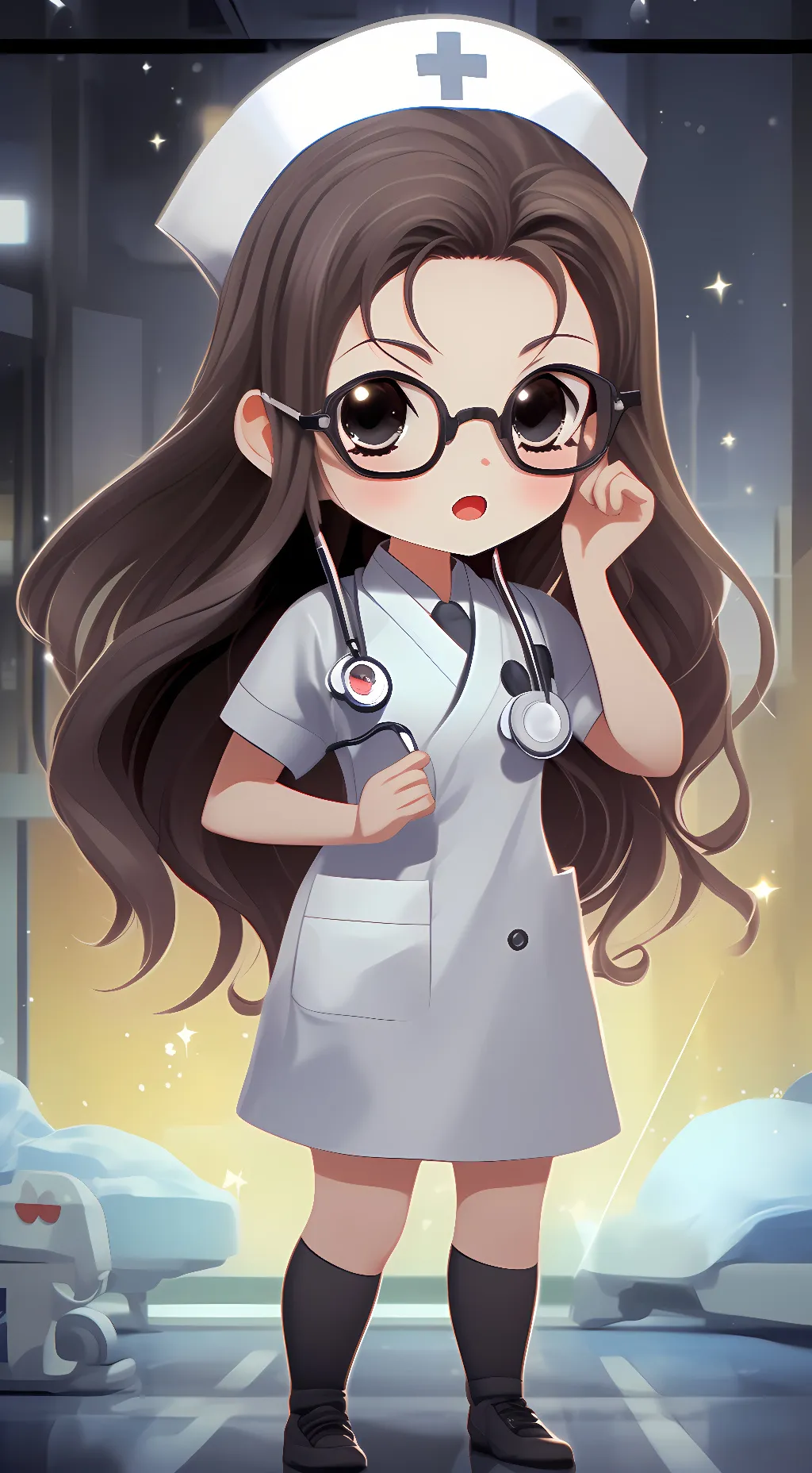 ai character: Nurse Kreme background