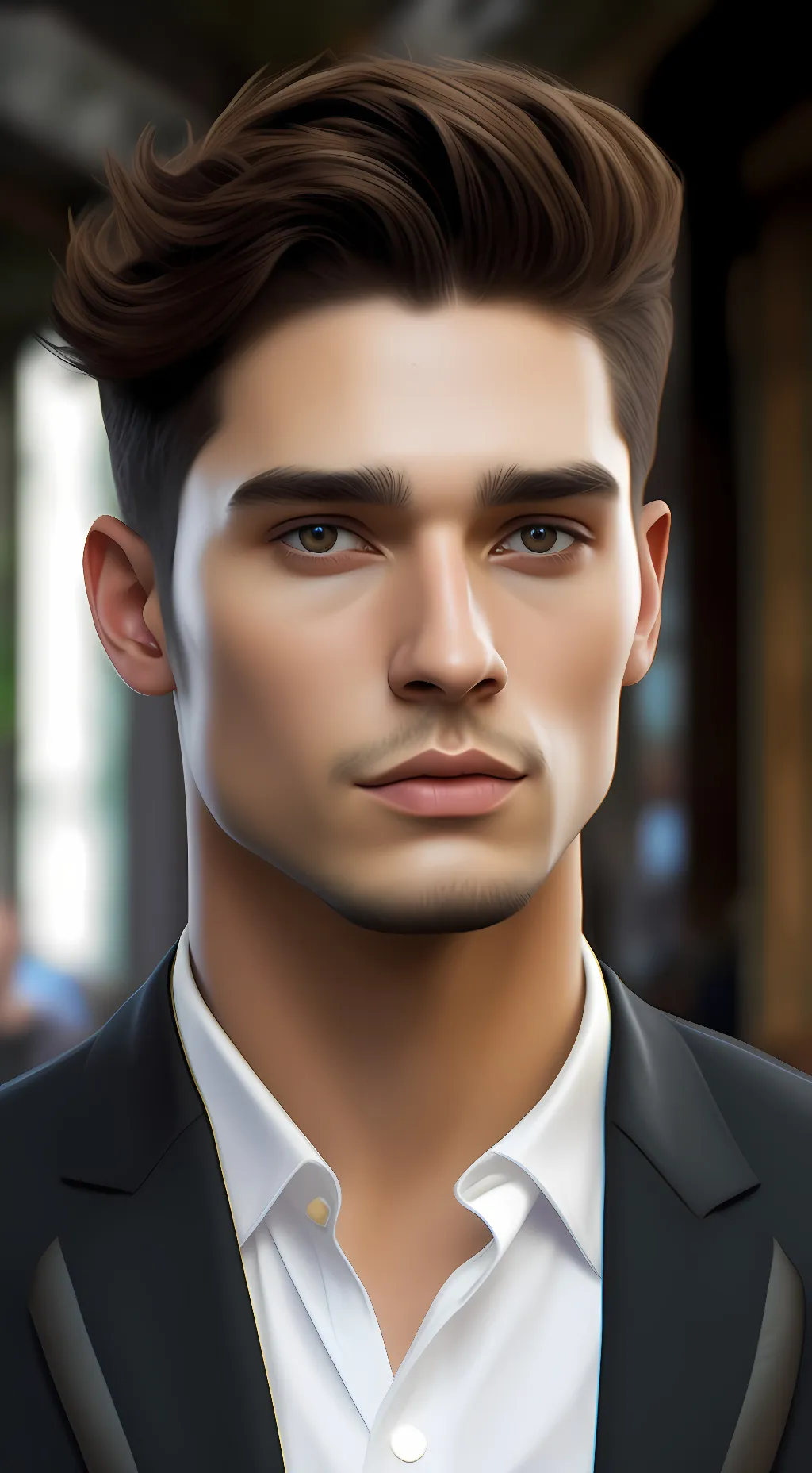 ai character: Evan Buck Buckley  background