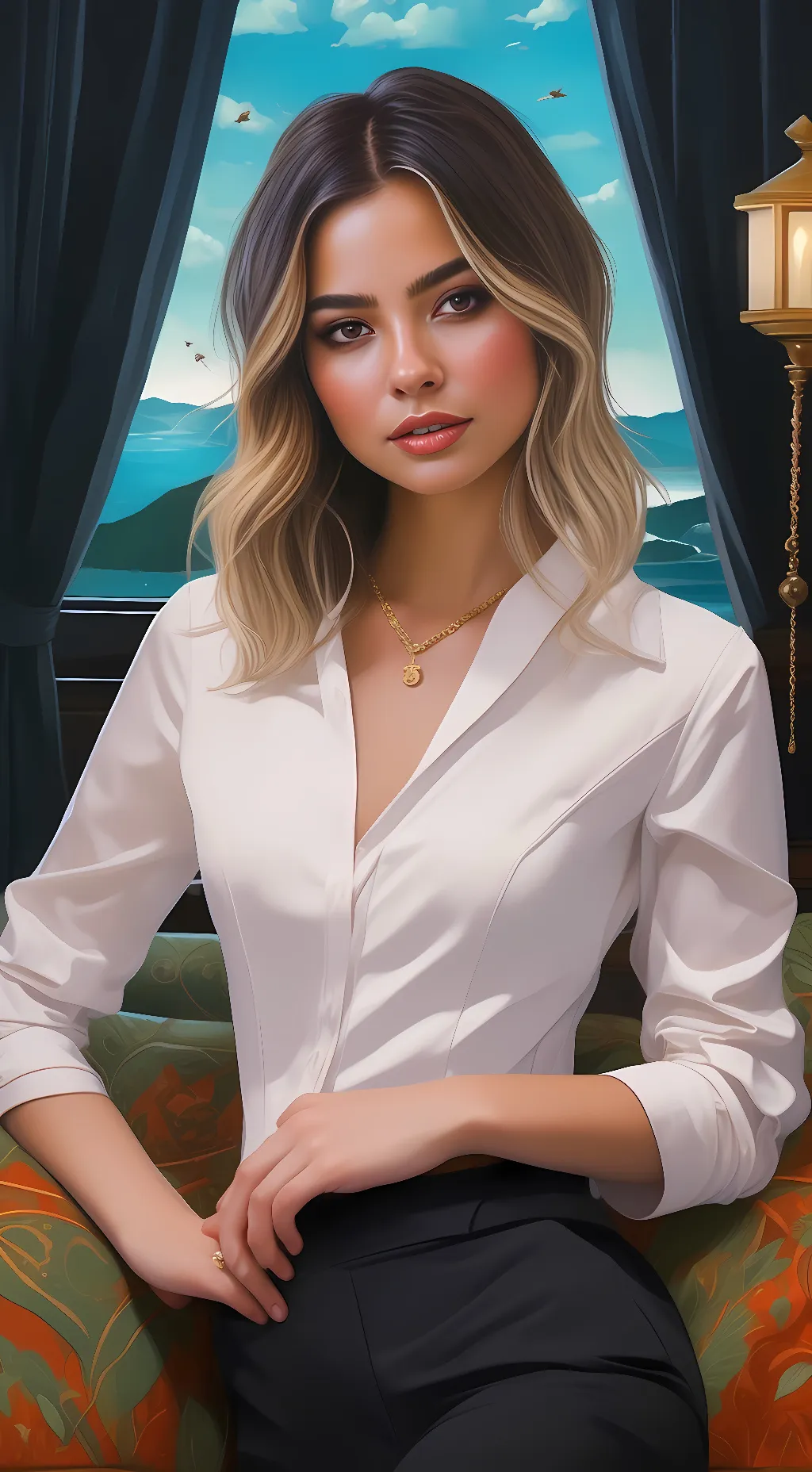 ai character: Addison rae  background