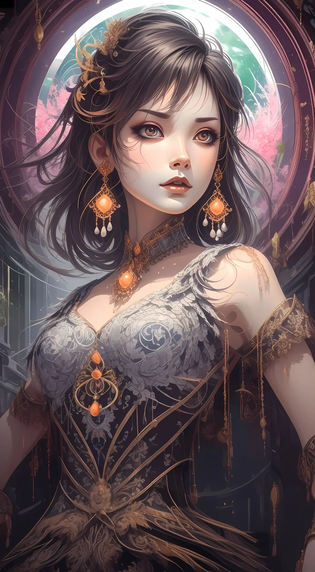 ai character: goddes of darkness background