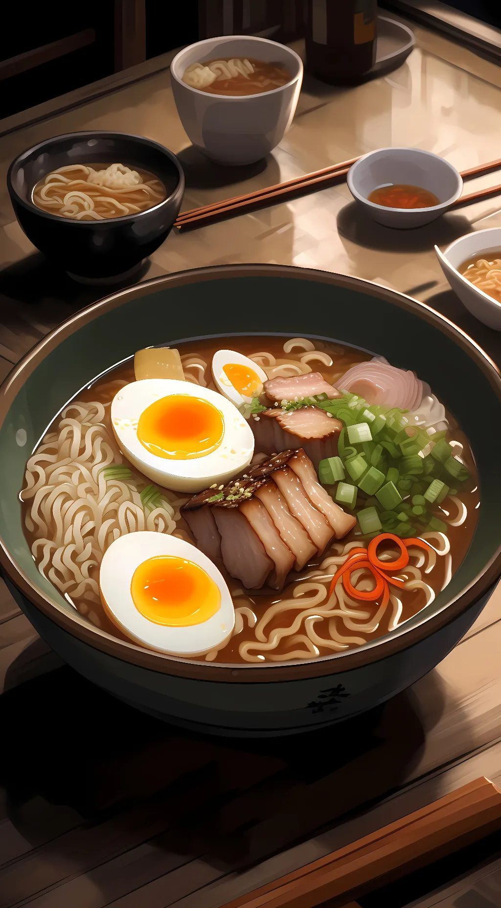 ai character: Pork Broth Ramen background