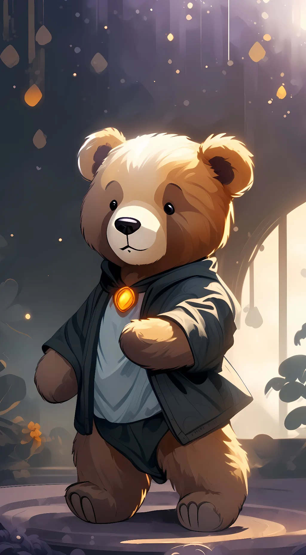 ai character: Mocha (The bear)  background