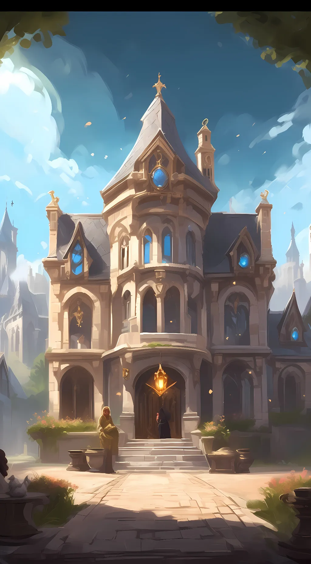 ai character: auction house background