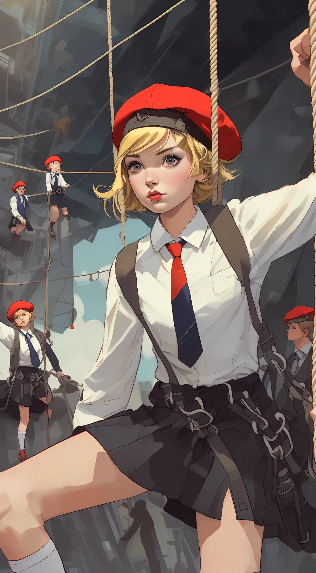 ai character: berret girl background