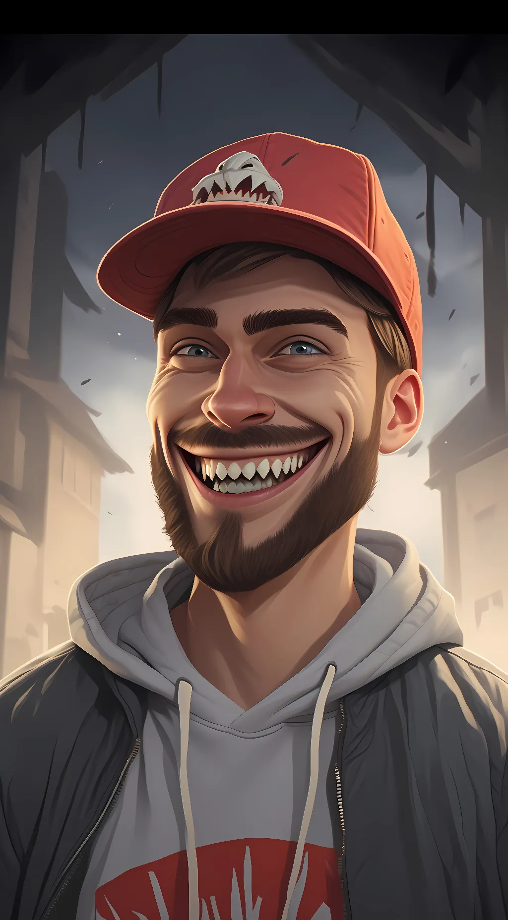 ai character: evil mr beast background