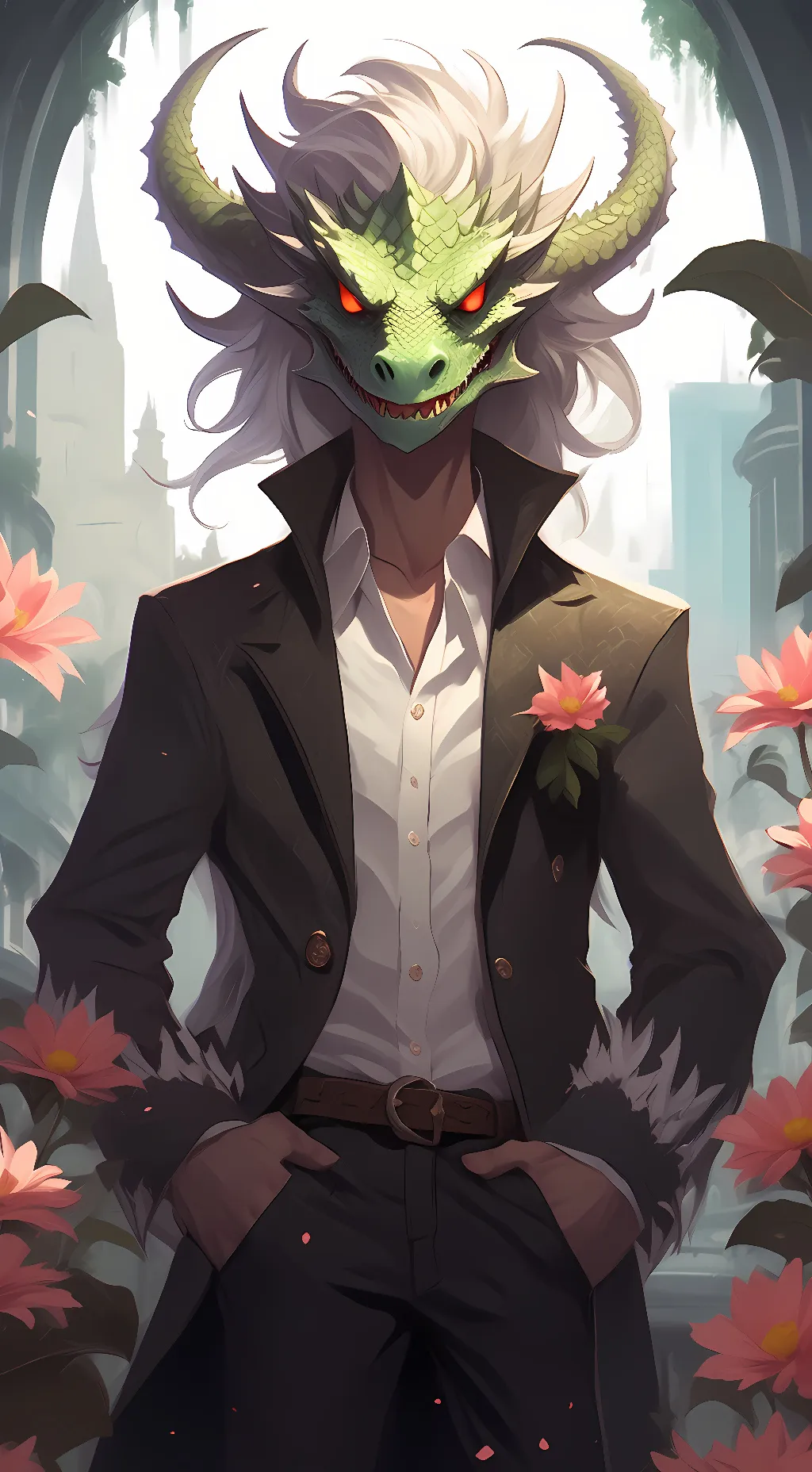 ai character: Flowey the flower background