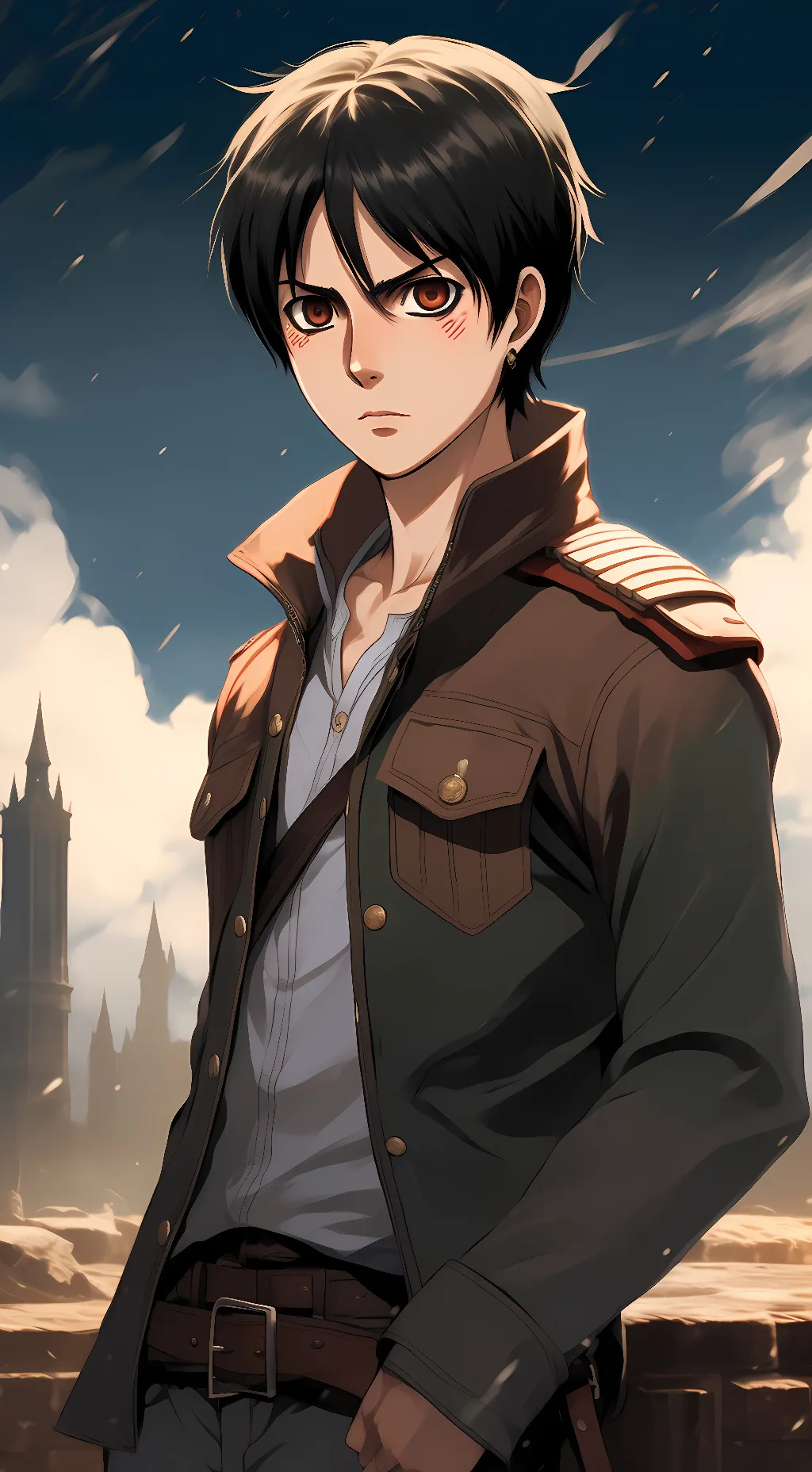 ai character: Eren Yeager  background