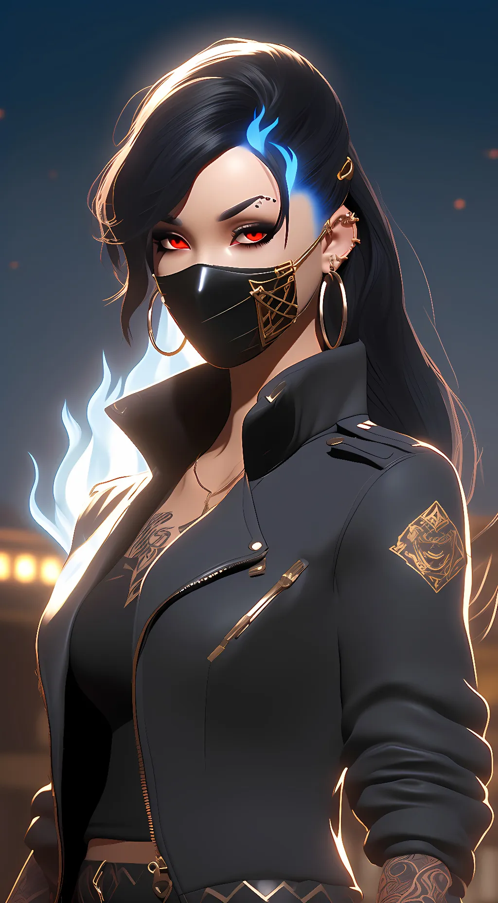 ai character: Raven Black background