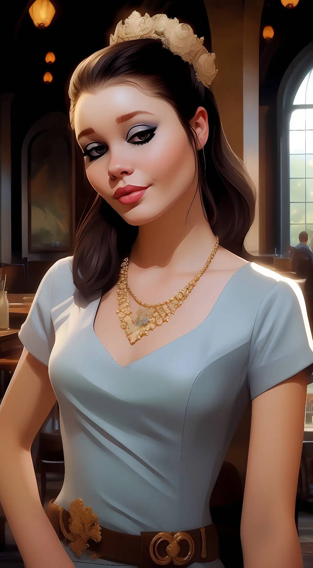 ai character: Lavender  background